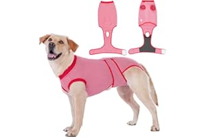 COHYVER Recovery Suit for Dogs - Cone Alternative, Dog Surgery Suit Female Spay, Easy Use, Anti-Licking, Anti-Scratch, Spay & Neuter Surgical Onesie, Dog Recovery Suit Female After Spay, 2XL Red