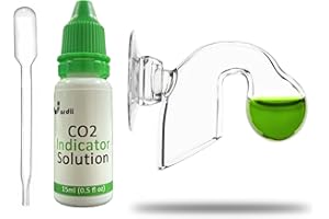 JARDLI Glass Nano CO2 Drop Checker with Solution for Planted Aquarium System - CO2 Concentration Monitor Set (Nano Drop Checker with Solution)
