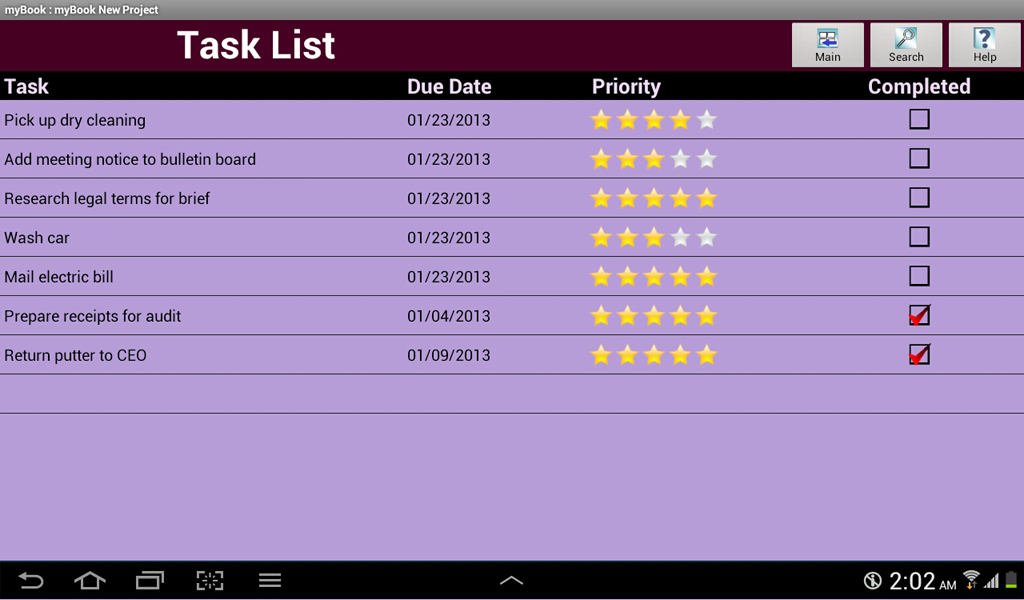 myBook Personal Organizer