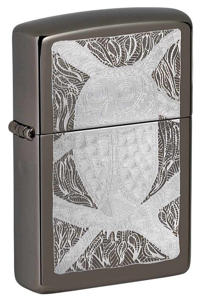 Zippo Windproof Lighter - John Smith Gumbula Design with Laser Engraving - Black Ice Finish - Refillable - Reusable - Windproof - Gift Box - Made in USA