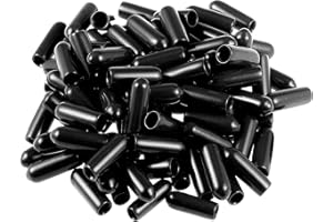 QJZXUEZHEN 50pcs Screw Thread Protectors 5/16 inch ID Rubber Round End Cap Cover Flexible Tube Caps Tubing Tip, 15 mm Long (Black，Inner Dia 8mm)