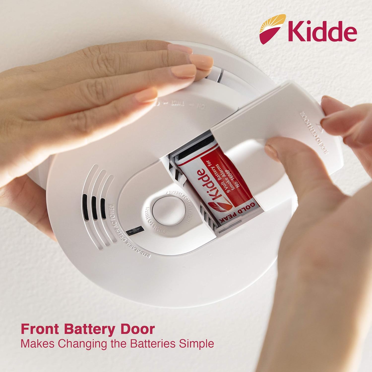 Kidde 21026063 AC Hardwired Smoke Detector Alarm with 9V Back up and Front Load Battery Door - - 