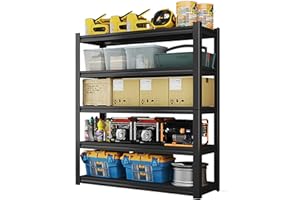 LLIIFFEE Garage Shelving Heavy Duty Metal Storage Shelves 3000 lbs Capacity Shelves Adjustable 5 Tier for Garage,Basement,Workshop Organization (19.7" D*47.2" W*72" H)