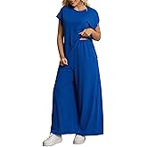Auciccoo Women's 2 Piece Plus Size Lounge Set Summer Cap Sleeve Top Wide Leg Pants Matching Set Sweatsuits Outfits Tracksuit
