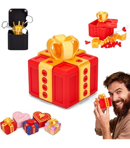 Boite Cadeau Surprise Annoying 8CM, 3D Impression Boite a Cadeau Avec Vis pour Anniversaire Noël Fêtes Boîte à Surprise