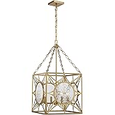 Savoy House 3-5063-4-322 Balfour Transitional Glam Clear Water Glass Pendant, 4-Light 240 Total Watts, 30" H x 17" W, Warm Br