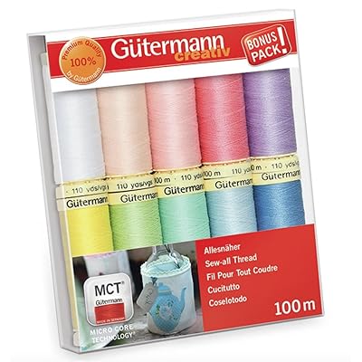 Gutermann Sew-All Pastels Set 100% Polyester Thread Set 10 x 100m Reels