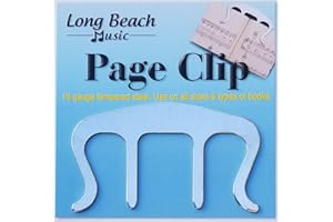 LONG BEACH MUSIC Music Book Clip- Page Holder for Sheet Music Stands, Pianos, Musicians