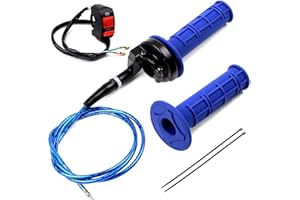 Heymaillc 7/8" 22mm Twist Throttle Accelerator Handle Grip and Cable Set for 50cc 90cc 110cc 125cc SSR Coolster Apollo CRF50 Pit Dirt Bike Mini Bike Pocket Bike(Blue)