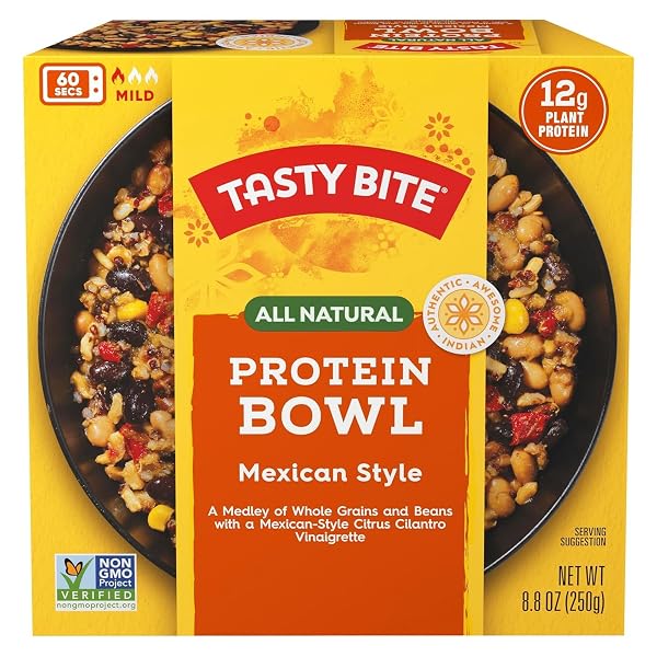 TASTY BITE MEXICAN PROTEIN BOWL, 8.8 OUNCE, PACK OF 6, READY TO EAT, MICROWAVEABLE, VEGAN, 12G PLANT PROTEIN, TANGY CITRUS