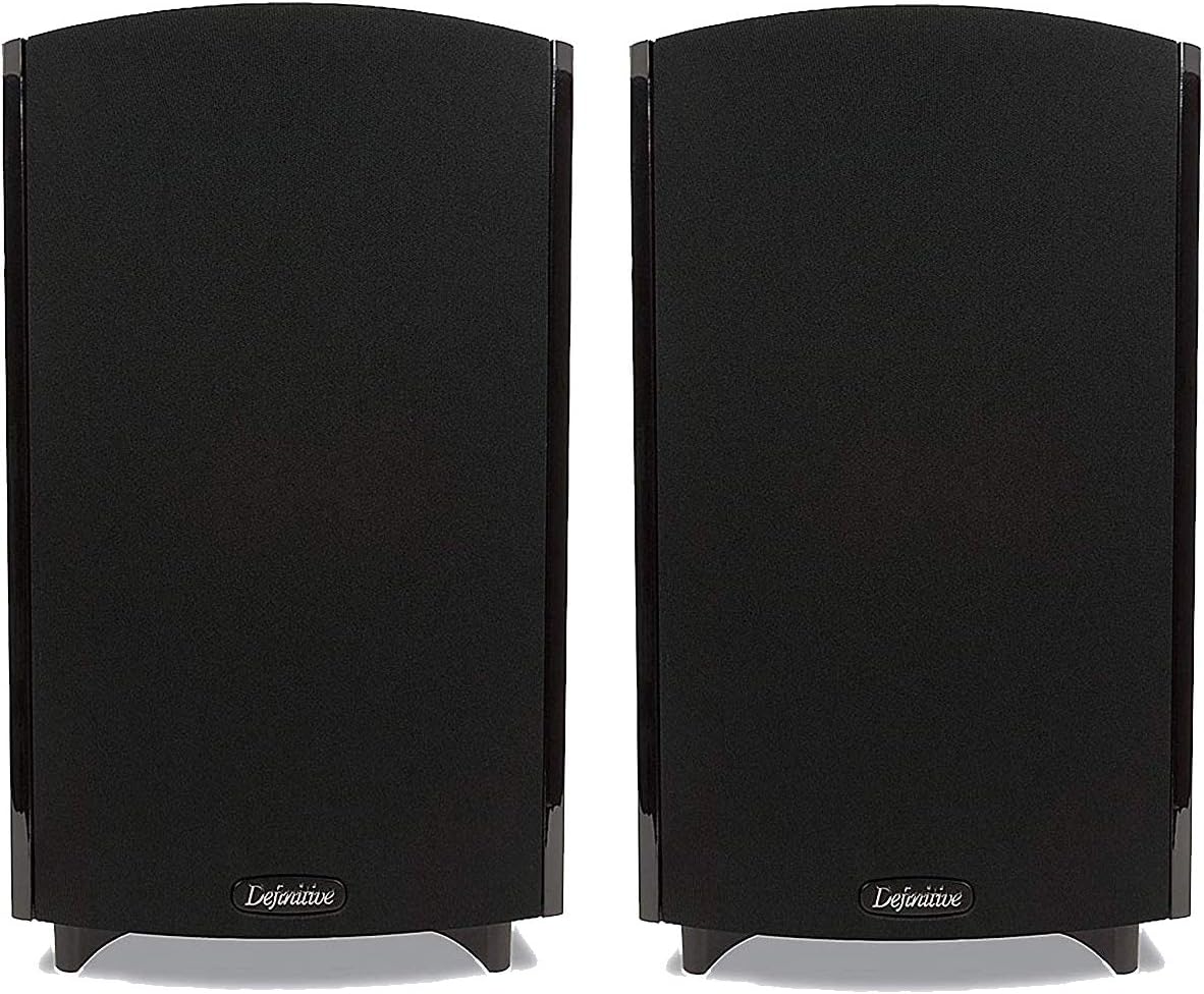 Definitive Technology ProMonitor 1000 Compact Satellite Bookshelf Speaker (Pair) with BDSS Drivers, Pure Aluminum Dome Tweeters and Planar Pressure Coupled Mid/Bass Radiators - Gloss Black