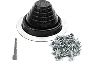 #3 High Temp Silicone Metal Roof Pipe Flashing Boot - Black Roof Vent Boot for Pipe OD 4" to 5" - Roof Vent Cover for Stove P