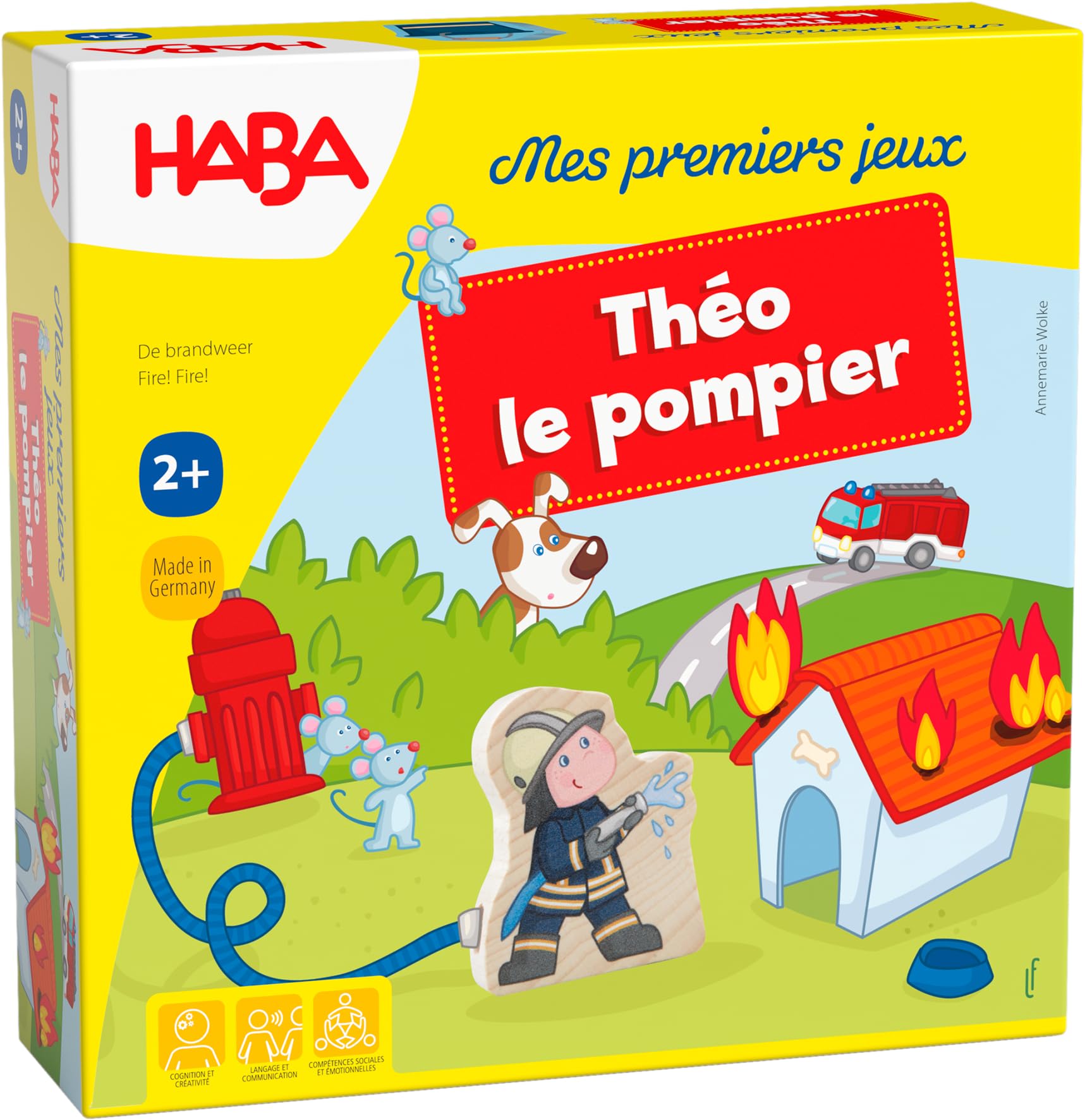 HABA 303808 - My First Games - Fire Brigade | Exciting Memo Game for 1-4 players from 2 years old | The game box becomes a playable fire station