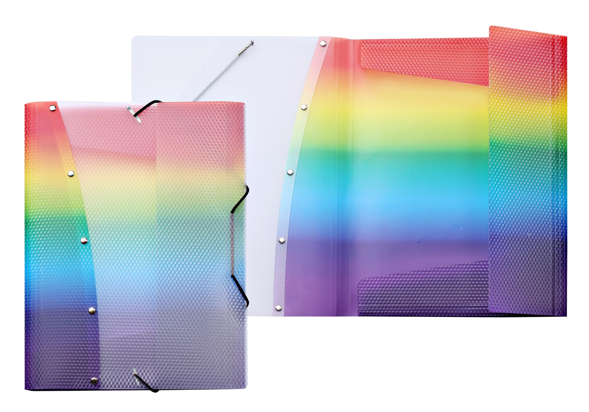 VELOFLEX Rainbow Diamond 4442404 Portfolio Folder, DIN A4, with Elastic Band, Durable, Polypropylene Juris Folder