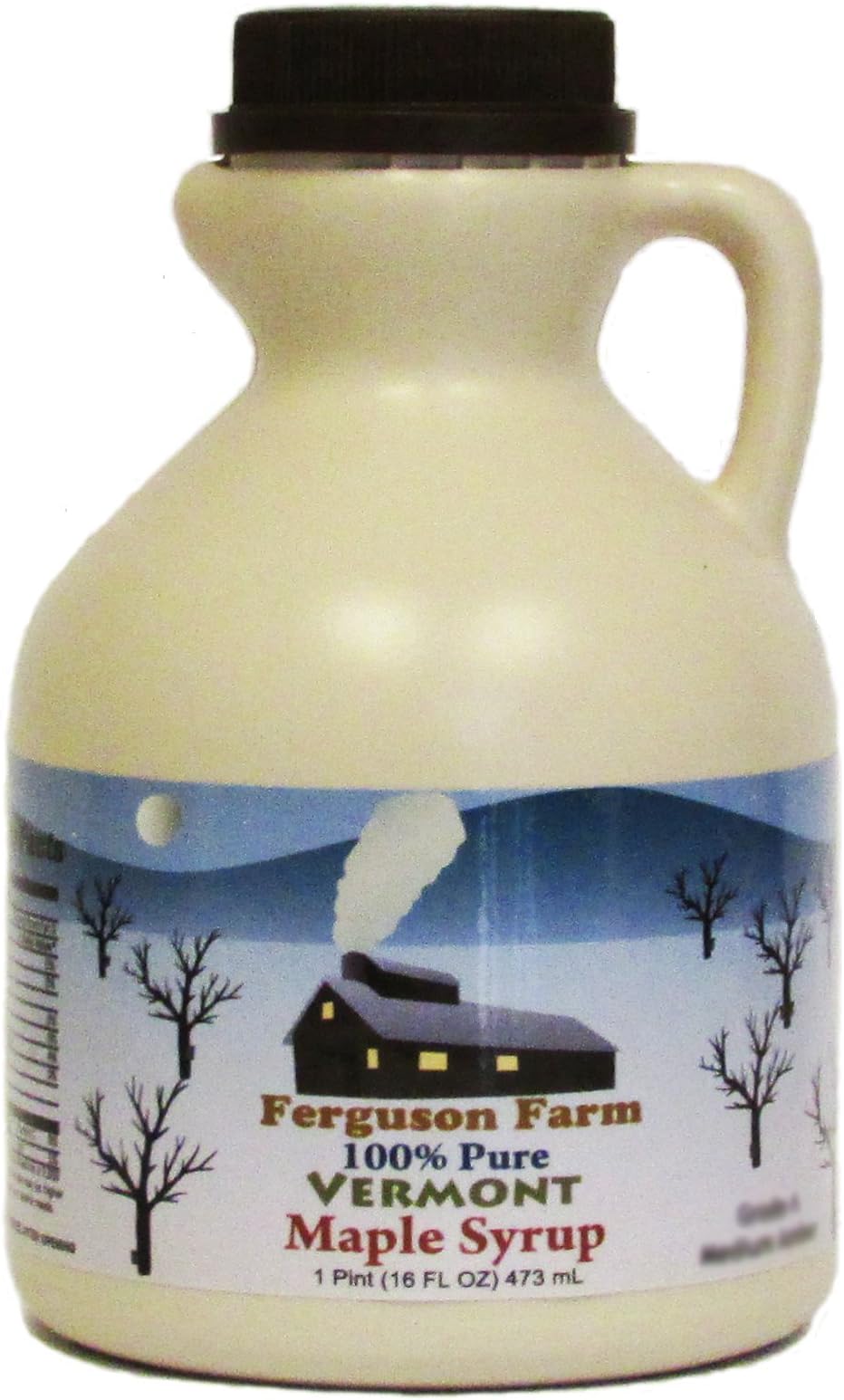 Ferguson Farms 100% Pure Vermont Maple Syrup, Grade A Fancy Light, Jug 1 Pint (16oz)