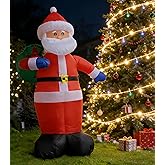 8FT Christmas Inflatable Santa Claus Outdoor Decorations, Inflatable Santa with Gift Bag Built-in LED Lights, Blow Up Yard Decorations for Holiday Xmas Party Indoor Garden Lawn