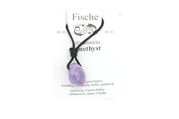 Edelstein Sternzeichenkette, Gebohrter Edelsteinanhänger, Glücksstein für die verschiedenen Sternzeichen