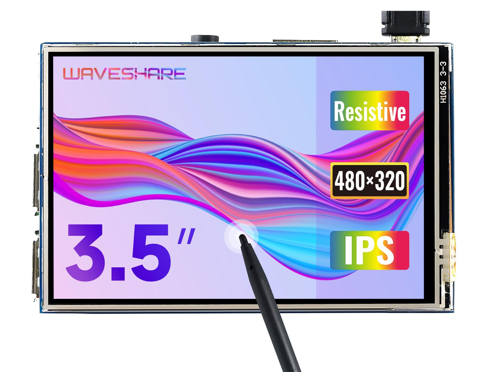 Waveshare 3.5inch Display for Raspberry Pi 4 Resistive Touchscreen 480×320 Pixel IPS Monitor SPI Interface Directly-pluggable for All Raspberry Pi Raspbian/Ubuntu Mate/Ubuntu/Kali Driver Provided