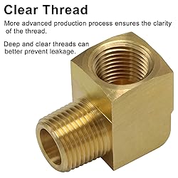 KOOTANS 4pcs 1/4 NPT Elbow Brass Fittings, 1/4 NPT