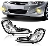 Nioboee 2 Pcs Fog Lights Compatible With 2012-2017 Hyundai Accent Fog Lights Bumper Lamps with Clear Lens Passenger and Driver Side