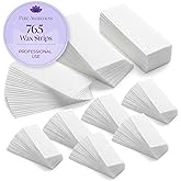 765 Wax Strips for Hair Removal - Face, Eyebrow, Body &amp; Leg Waxing | 225 large + 540 small &middot; non-woven and tear-resistant &middot; for soft wax, warm wax and sugar paste