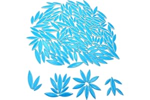 BTMIEY Leaf Petal Ceramic Mosaic Tiles for Crafts, 500g/1.1LB Irregular Mosaic Pieces, Petal Mosaic Tiles DIY Mosaic Making Stones for Craft Hobby Arts Wall Decoration (Sky Blue)