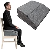 Wellbrance 7.5" Extra Thick Hip Replacement Recovery Aids Seat Cushion | 3-Layer Adjustable Height Hip Surgery Recovery Must Haves for Post Surgery, High Support Wedge Chair Pillow for Office &amp; Car