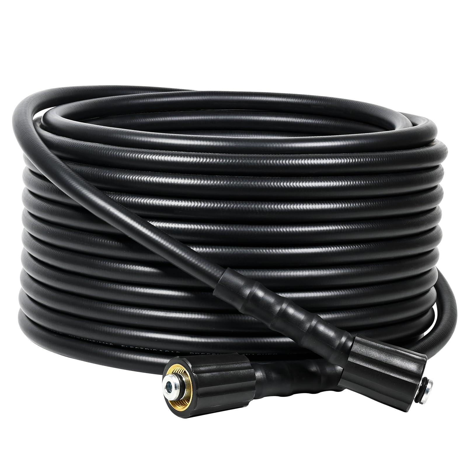 Photo 1 of Pressure Washer Hose 50 FT 1/4 inch with M22-14mm Fittings, Flexible Kink Resistant Replacement Power Washer Hose for Ryobi, Troy Bilt, Greenworks, Craftsman 3000 PSI
