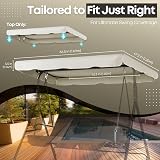Flexzion Replacement Canopy for Outdoor Swing 66 x 45 White UV Weatherproof view 6