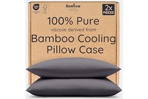 Bambaw 100% Viscose Derived from Bamboo Pillowcase Queen Size – Set of 2 Cooling Pillow Cases for Hot Sleepers, Envelope Pill