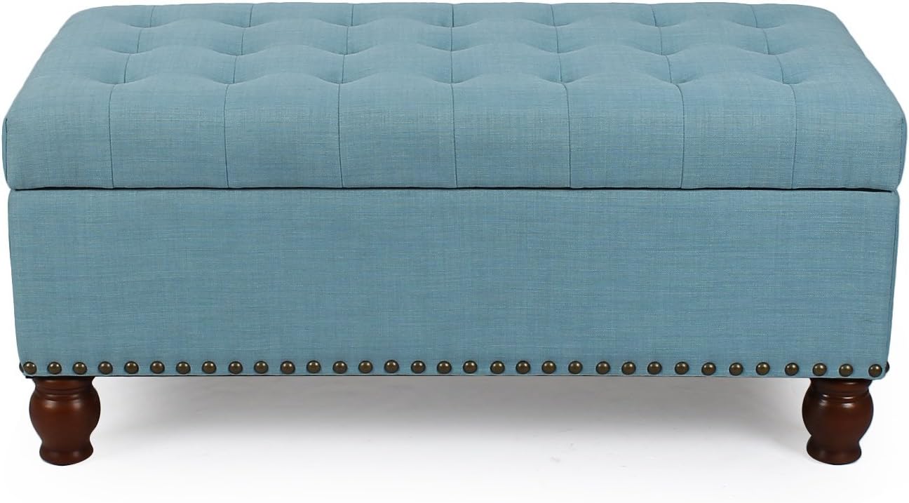Best tufted storage ottoman blue