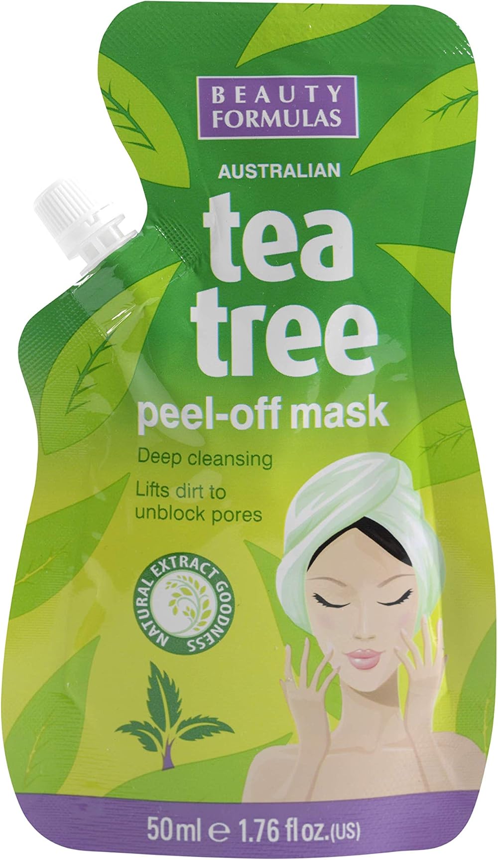 Beauty Formulas Australian Tea Tree Peel Off Mask Deep Cleansing 50ml Unblocks