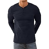 NITAGUT Men's Henley Shirts Long Sleeve Button T-Shirt Fashion Casual Pullover Shirt