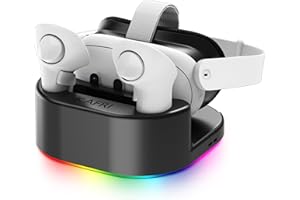 KAFRI Charging Dock for Meta/Oculus Quest2/3/3S with USB and Type C Ports, VR Headset Charging Stand and Controller Holder wi