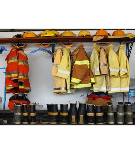 Fire Station Photography Backdrop, Firefighter Fire Truck, Firemen Fireman, Fire Department, Fire House, Hero, Brave, Fighter, Cake Smash