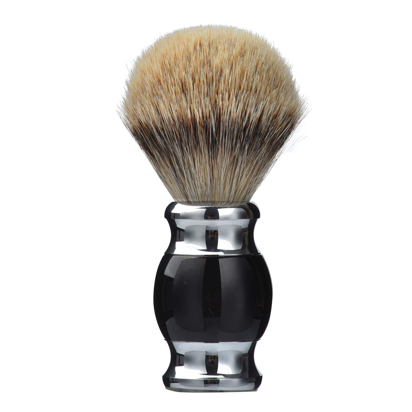 Photo 1 of JEQUIL&CORENVEO 100% Silvertip Badger Hair Shaving Brush, Handmade Shaving Brush with Fine Resin Handle and Stainless Steel Base (Black)