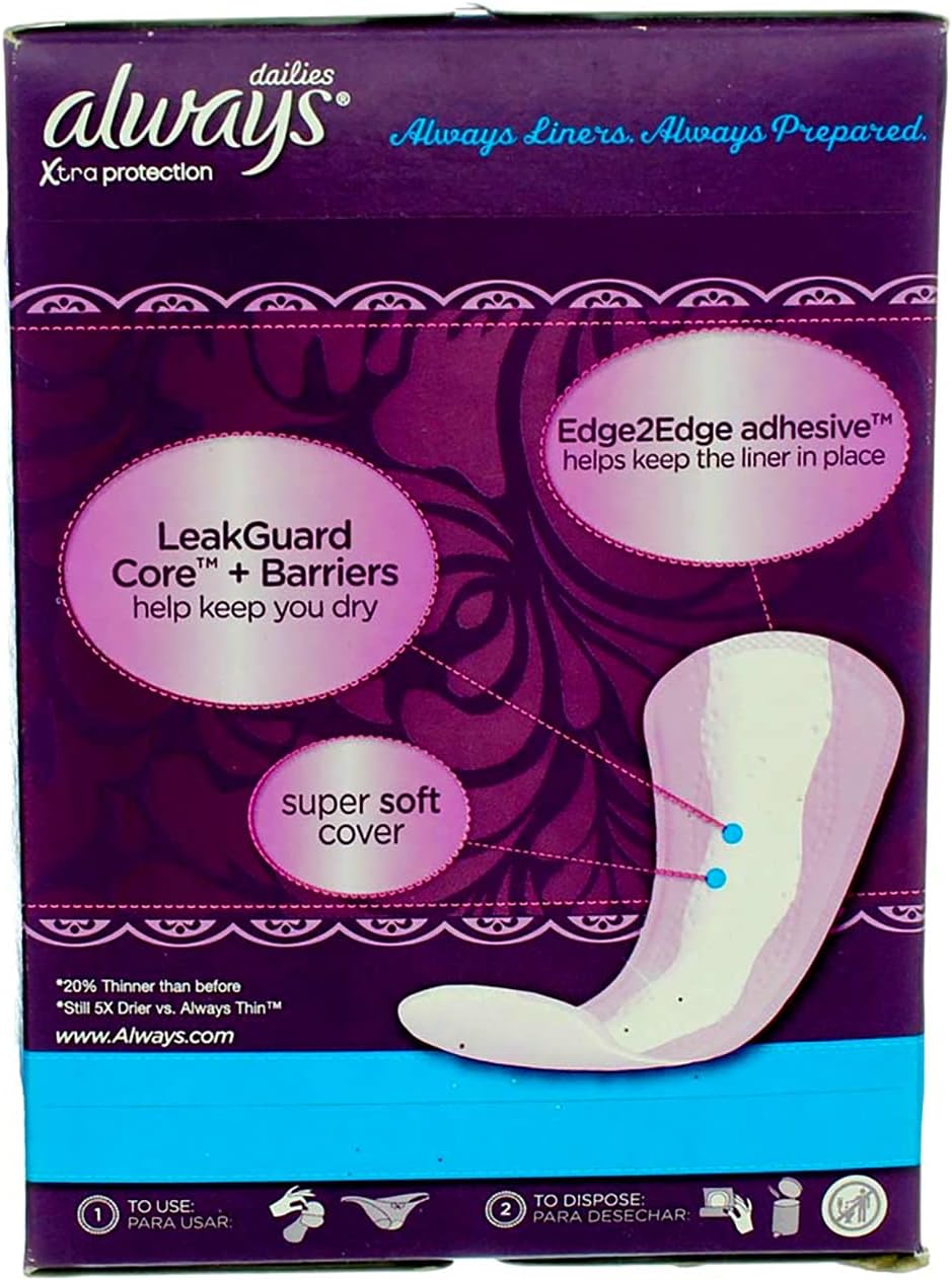 Always Xtra Protection Regular Daily Liners 50 ea (Pack of 2): Health & Personal Care