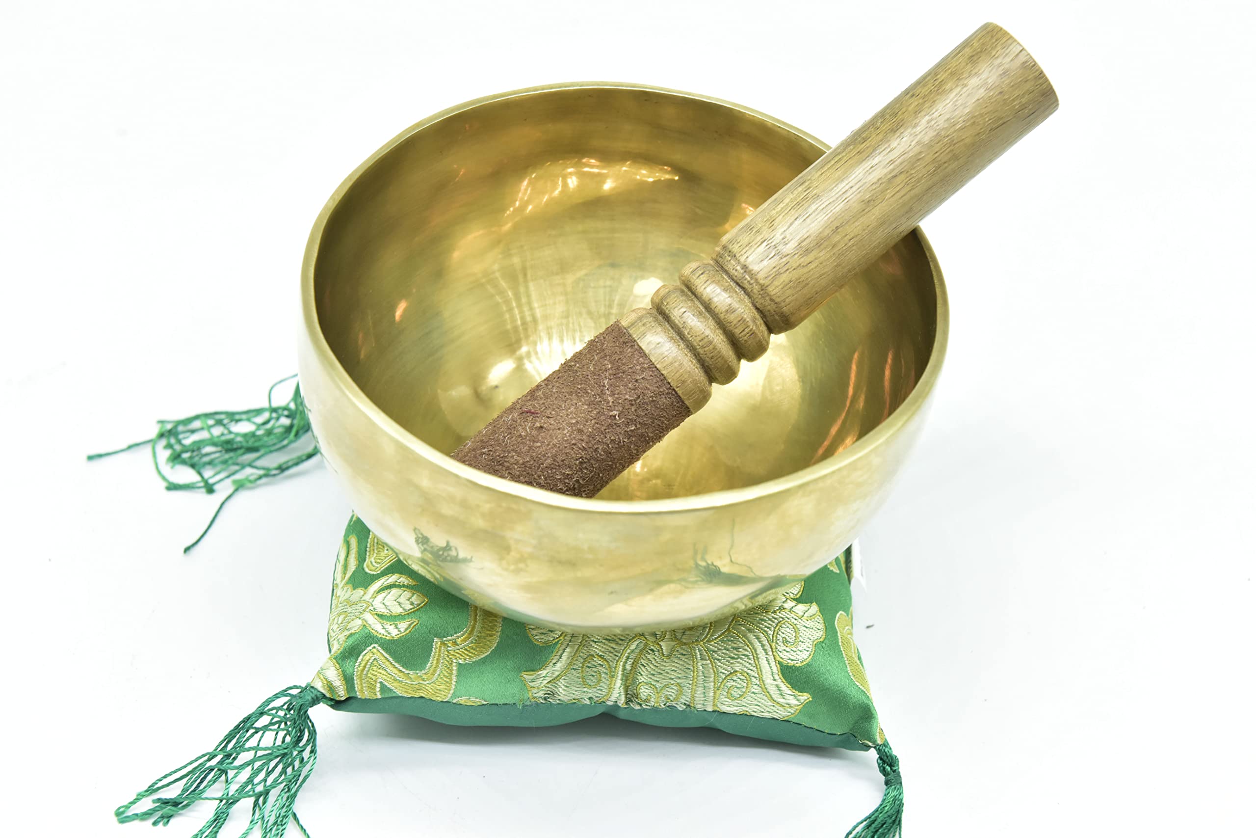 Photo 1 of 6" Tibetan Singing Bowl ~ Handmade ~ Superb Chakra Bowl for Meditation, Yoga,Healing, Mindfulness, Relaxation ~ Cushion & Mallet Included Gold
