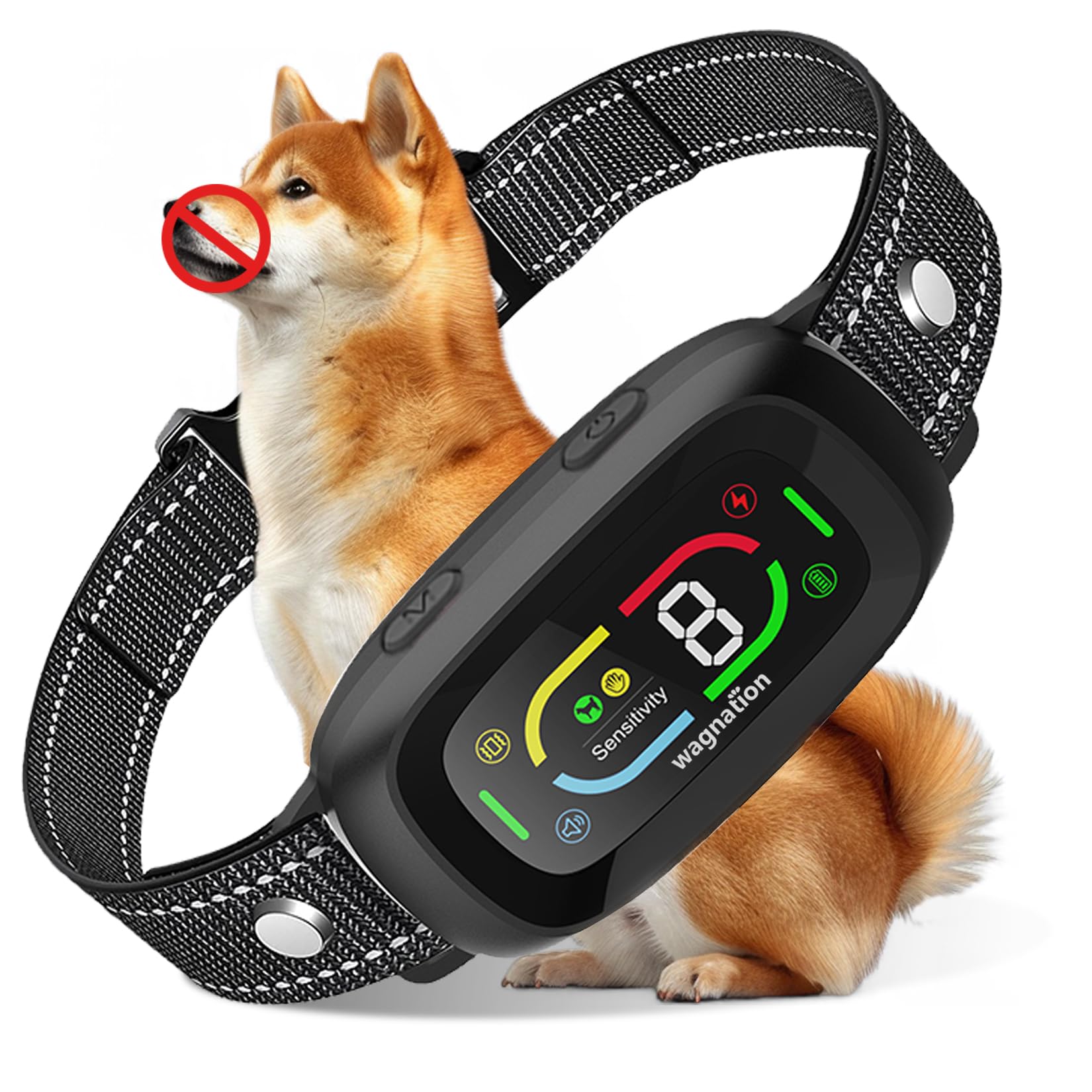 Photo 1 of wagnation Automatic Dog Bark Collar, Safe Anti Barking Collar with Adjustable Beep Vibration Shock Modes & 9 Sensitivity, IP67 Waterproof Bark Deterrent Device for Large Medium Small Dogs 10-150lbs