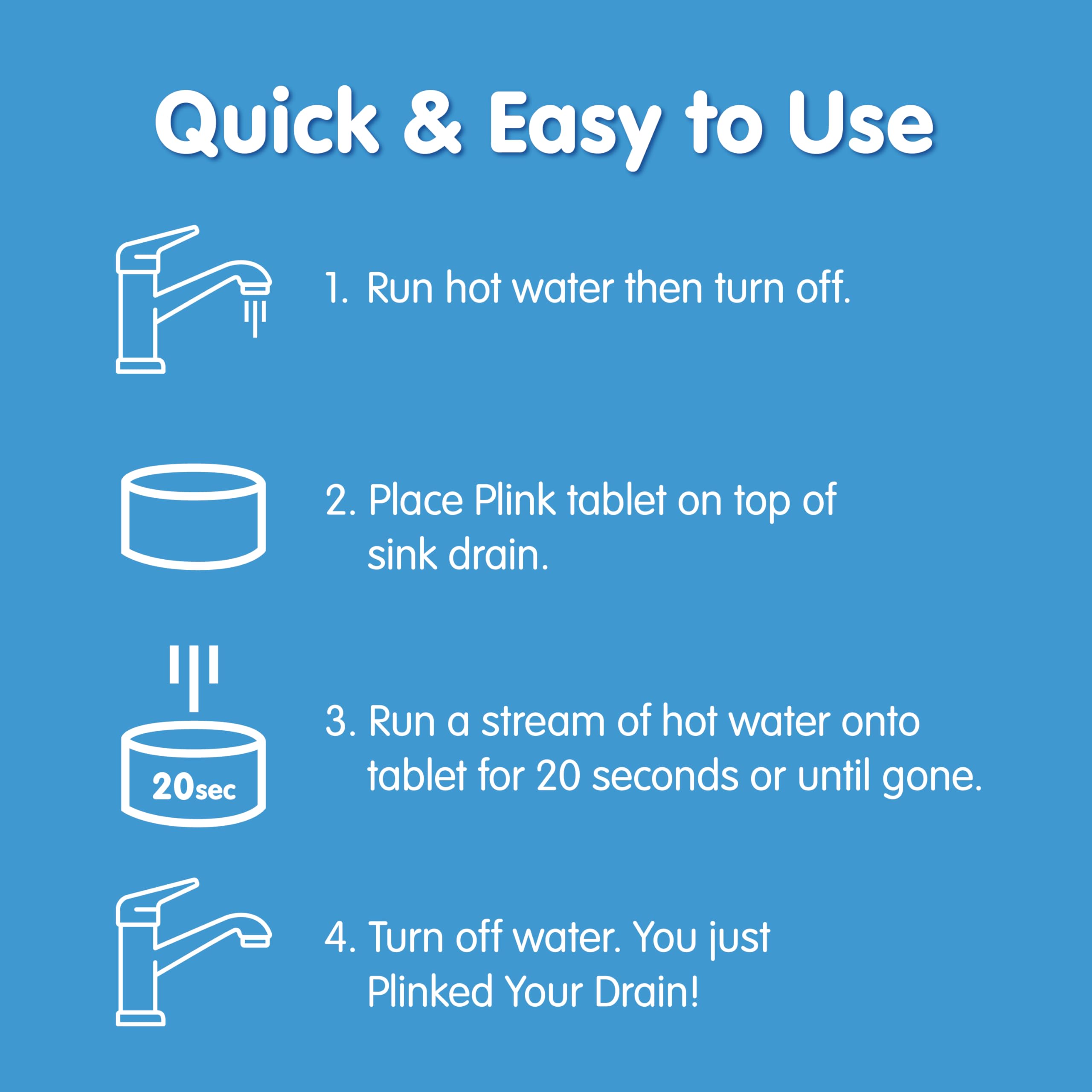 Plink Fizzy Drain Freshener and Cleaner, Prevents Clogs and Removes Odors in Household Sinks, Lemon Scent, 6-Pack