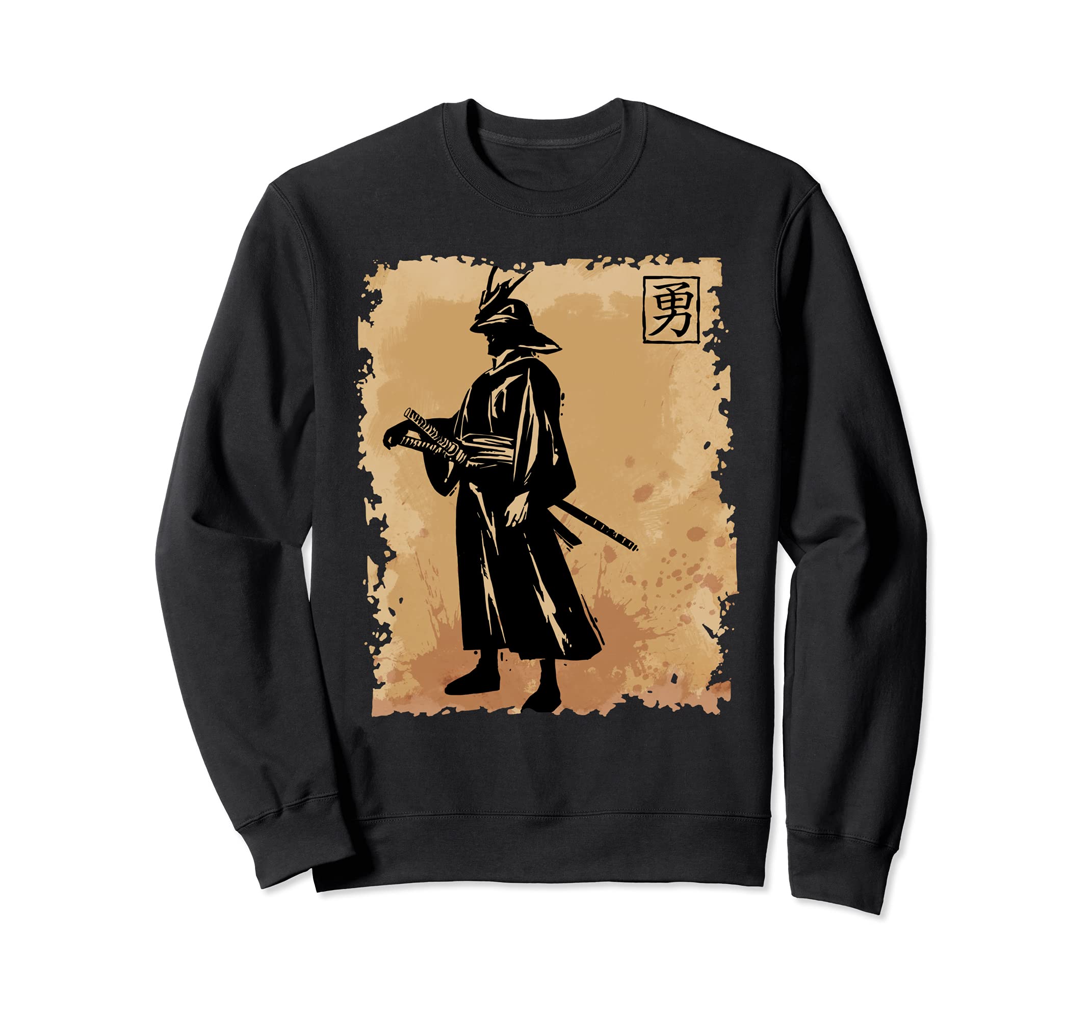 Japanese Samurai Papyrus Japan Calligraphy Bushido Warrior Sweatshirt