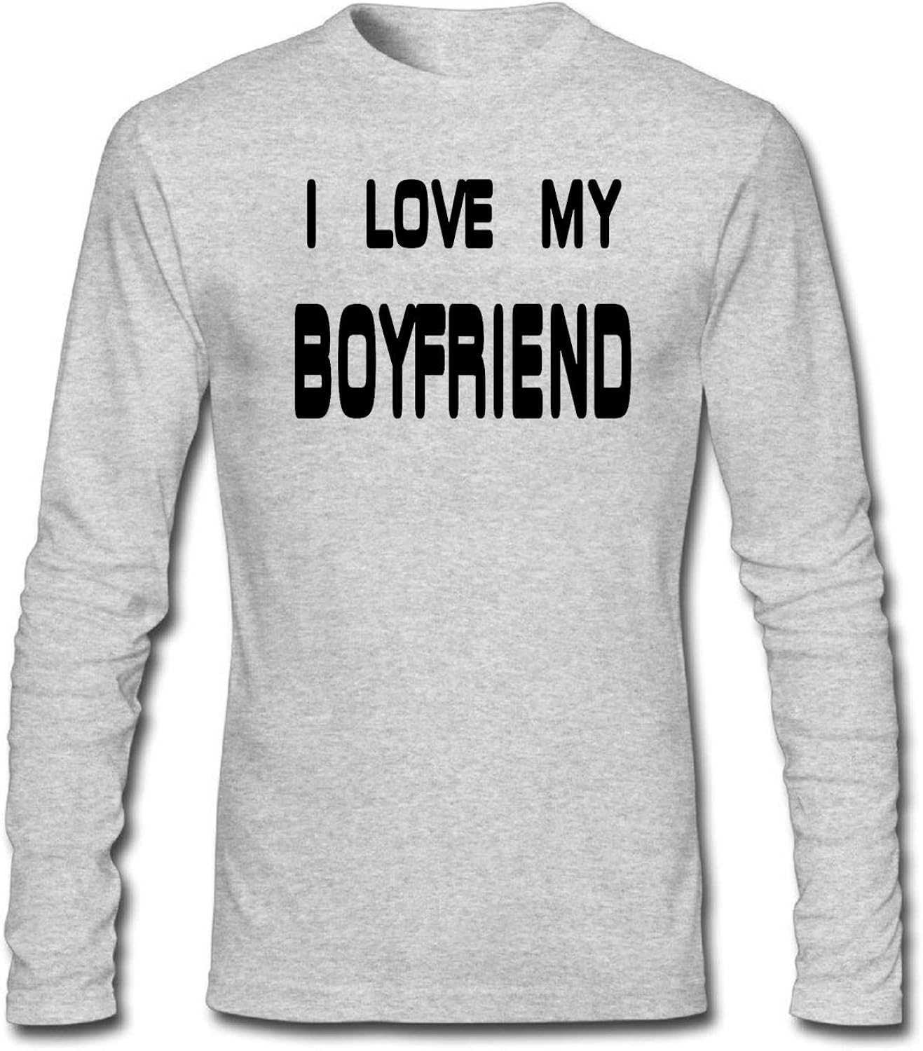 Men's I Love My Boyfriend Long Sleeve TShirt Amazon.co.uk Clothing