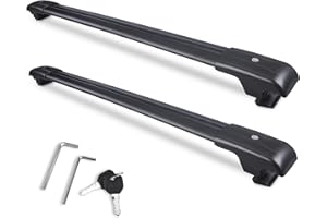 Autekcomma Max Loading 260lb Heavy Duty Lockable Roof Rack Cross Bars Replacement for Forester 2014-2024/ Crosstrek 2013-2017/Impreza 2012-2021 Black with Anti-Theft Locks (ONLY FIT Factory Rails)