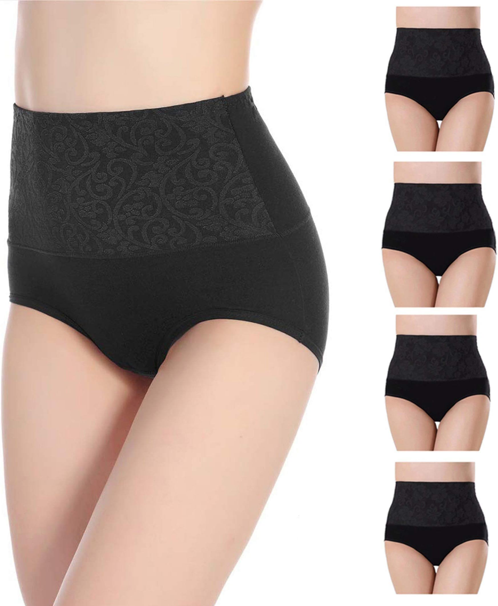 Women's Middle-High Waisted Cotton Knickers Full Briefs Panties Ladies Comfortable Stretchy Pants Underwear