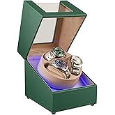 J&amp;T Technology Watch Winder for 3 Automatic Watches,Japanese Quiet Motor | 4 Modes for Accuracy, Open-stop Sensor,LED Light,Anti-magnetic, Adjustable Pillows,USB-C Power ,Gift for Watch Collectors