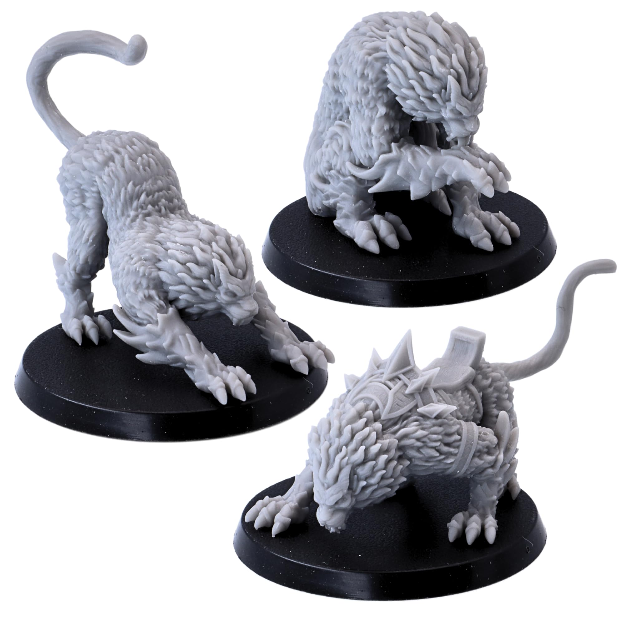 Forged Terrain Draconic Cat Miniature Figure for 28mm Dungeons and Dragons Monster Miniature Gaming, Tabletop Games Creature Beastmen Fantasy TTRPG Role Playing Games