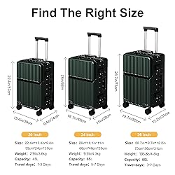 AIWEINY Zipperless Luggage, Polycarbonate Aluminum