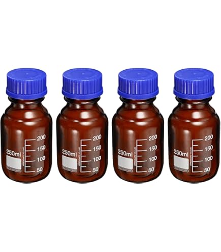 PATIKIL 500mL Reagent Media Bottle, 2Pcs Round Graduated Glass