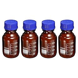 PATIKIL 250mL Reagent Media Bottle, 4Pcs Round