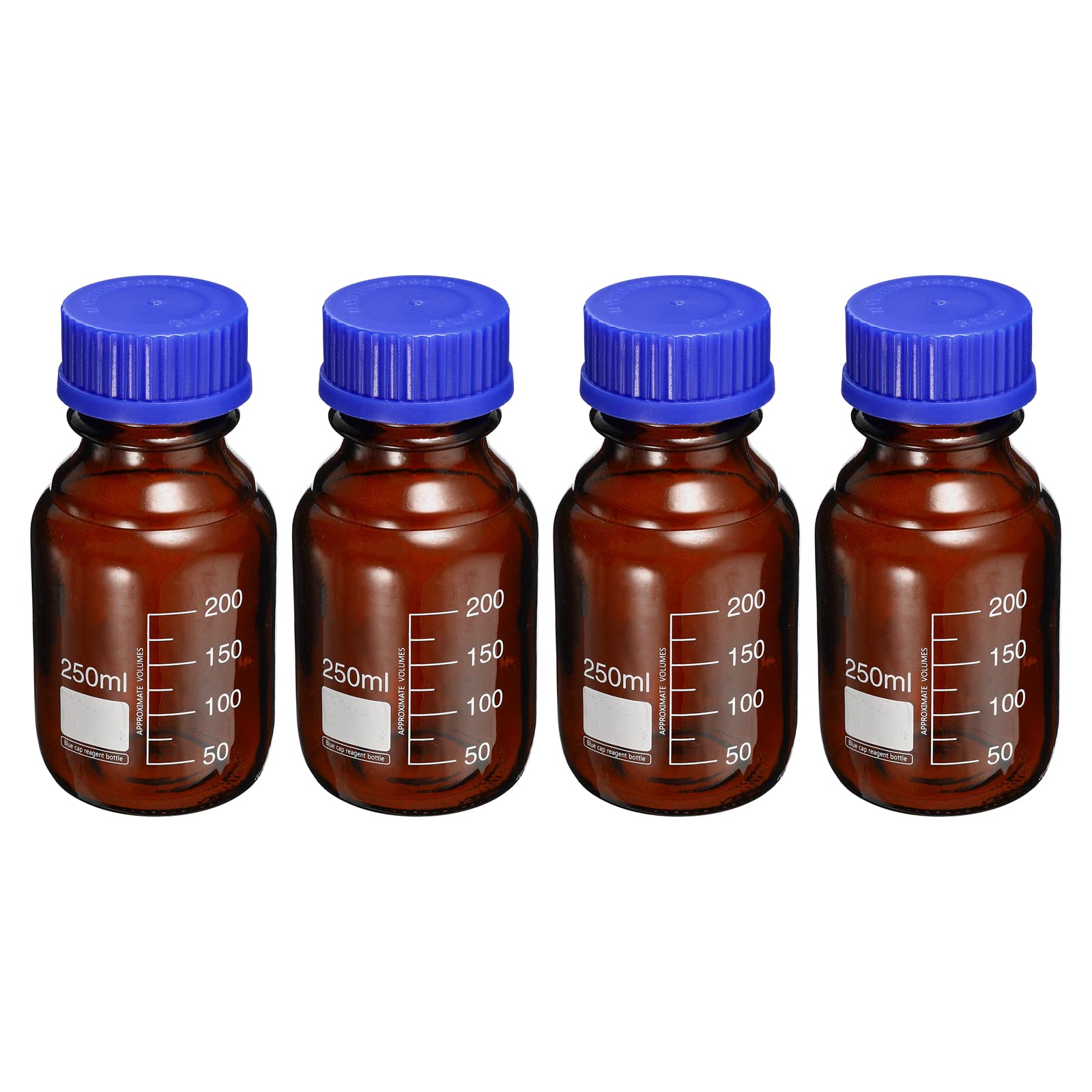 PATIKIL 250mL Reagent Media Bottle, 4Pcs Round